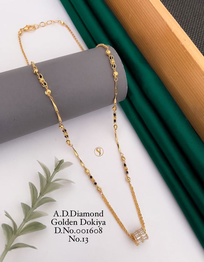 14 AD Diamond Designer Regular Wear Mangalsutra Wholesale Price In Surat
